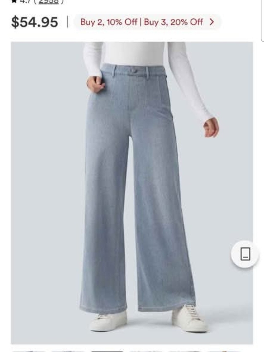 Wide-Leg Women's Jeans in Light Blue